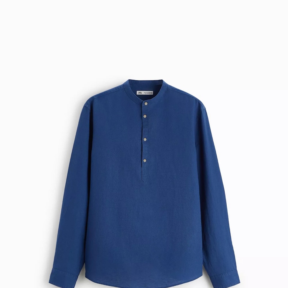 Men's Blue Linen Shirt NWOT